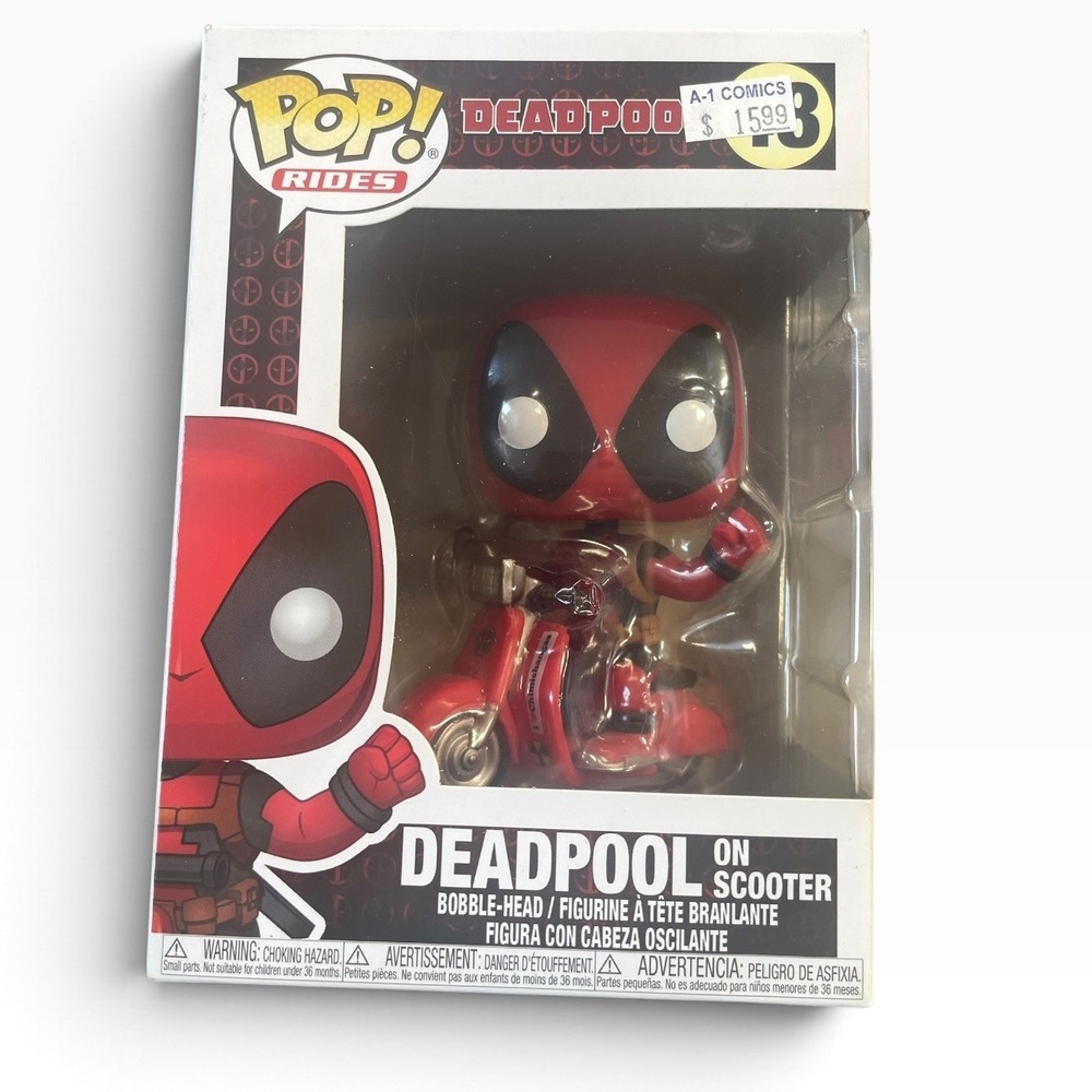 Funko Pop Rides Marvel Deadpool on Scooter 48 Red Vinyl Bobble-Head Figure